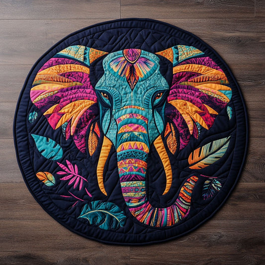Elephant WX1505017CL Quilted Round Mat