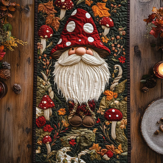Enchanted Gnome Walk WN1507010CL Quilted Table Runner