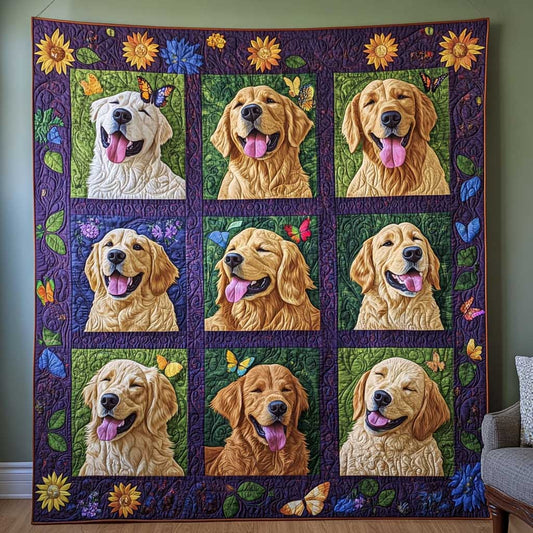 Playing Golden Retriever WP0602006CL Quilt