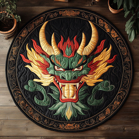 Mythic Flame Guardian CW2107028CL Quilted Round Mat