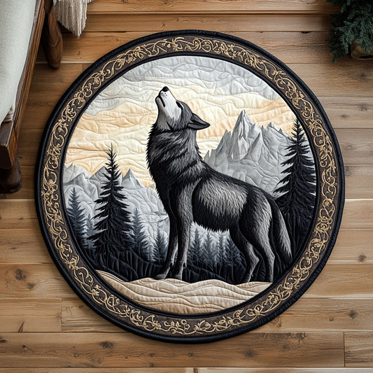 Lone Wolf Mountain CW2907037CL Quilted Round Mat