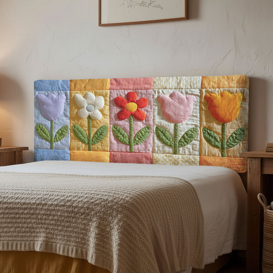 Pastel Petals CP2912025CL Quilted Headboard Slipcover