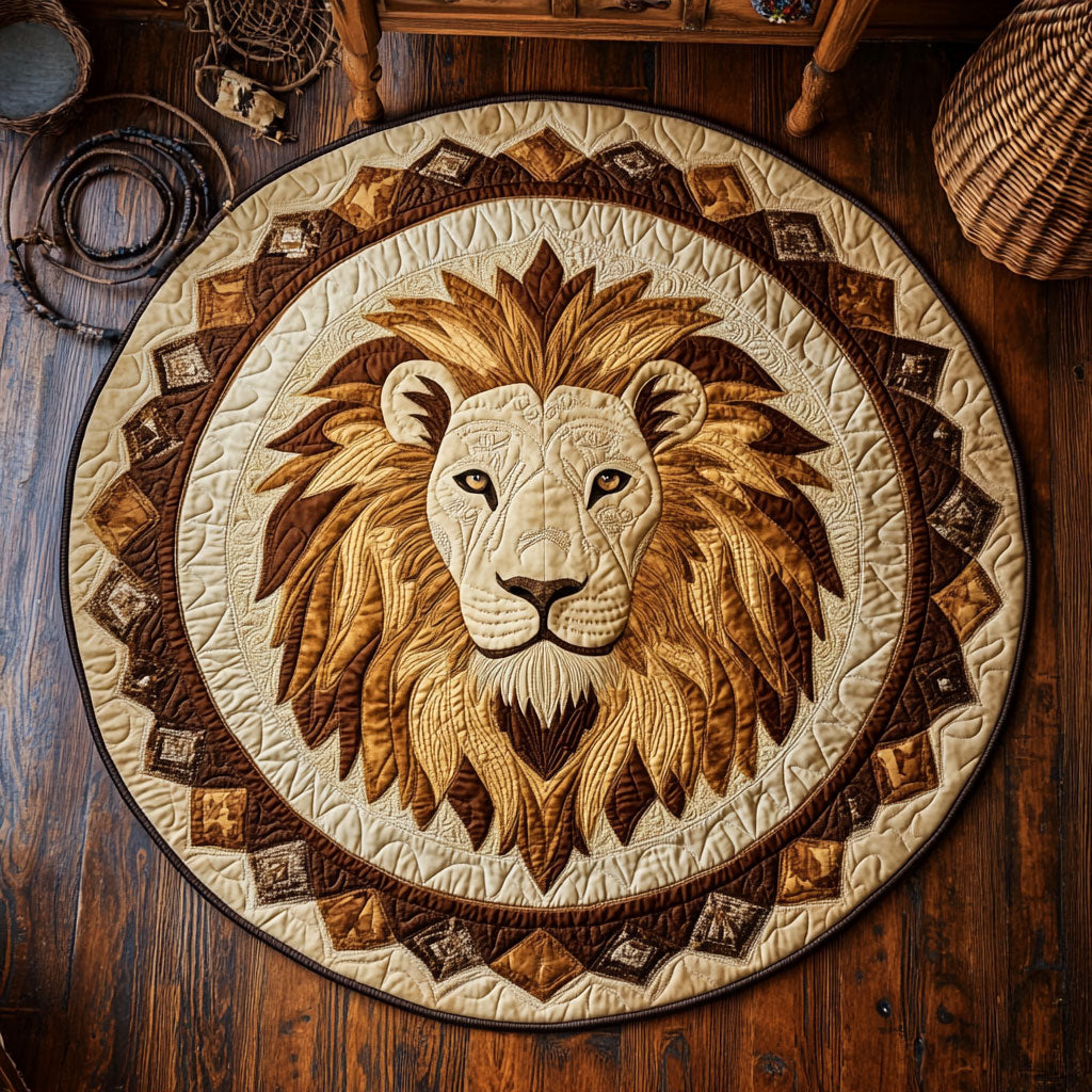 Mandala Lion WY2504014CL Quilted Round Mat