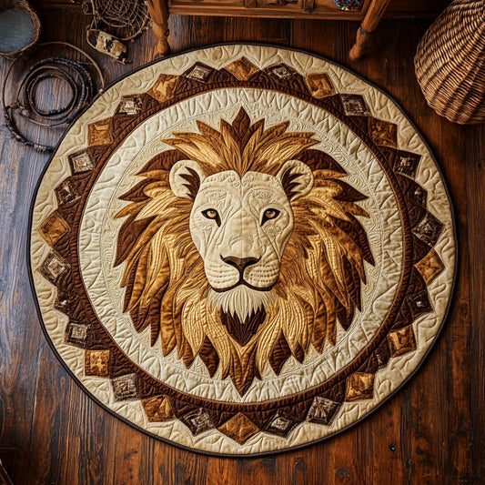Mandala Lion WY2504014CL Quilted Round Mat