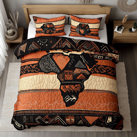 Brown Africa Map WY2802119CL Duvet Cover Set