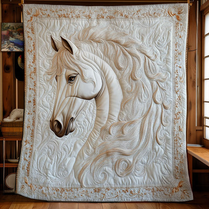 Beautiful White Horse WY1801051CL Quilt