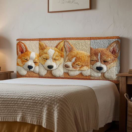 Corgi Dreams CP2912014CL Quilted Headboard Slipcover