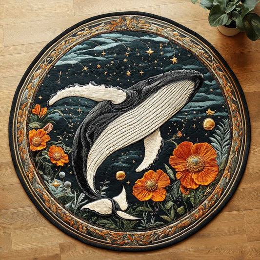 Celestial Whale WN0805002CL Quilted Round Mat