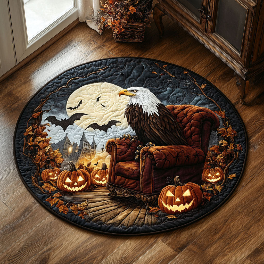 Haunted Halloween Eagle WY2108033CL Quilted Round Mat