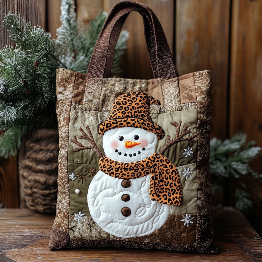 Warm Scarf Snowman WN1411122CL Quilted Tote Bag