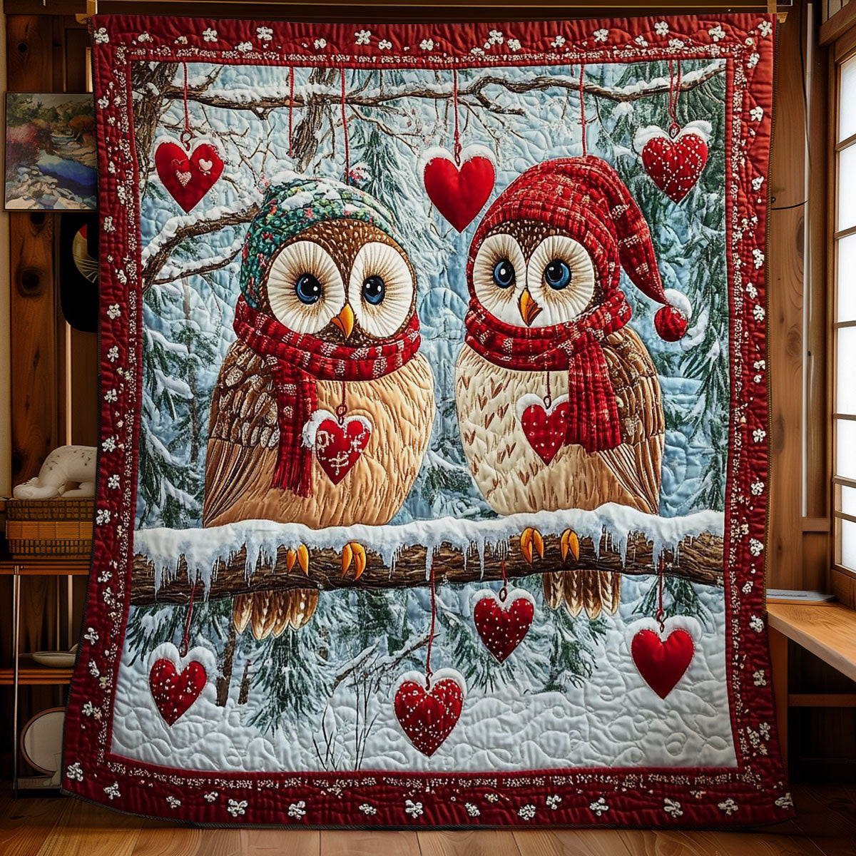 Romantic Couple Owl WY1701055CL Quilt
