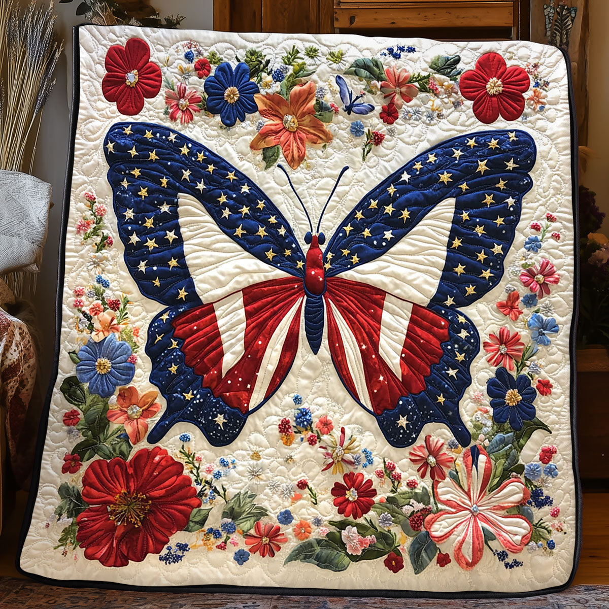 Patriotic Butterfly WJ0906007CL Quilt