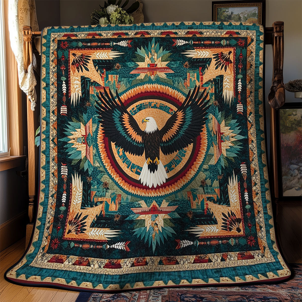 Eagle In Native Pattern WY2201063CL Quilt