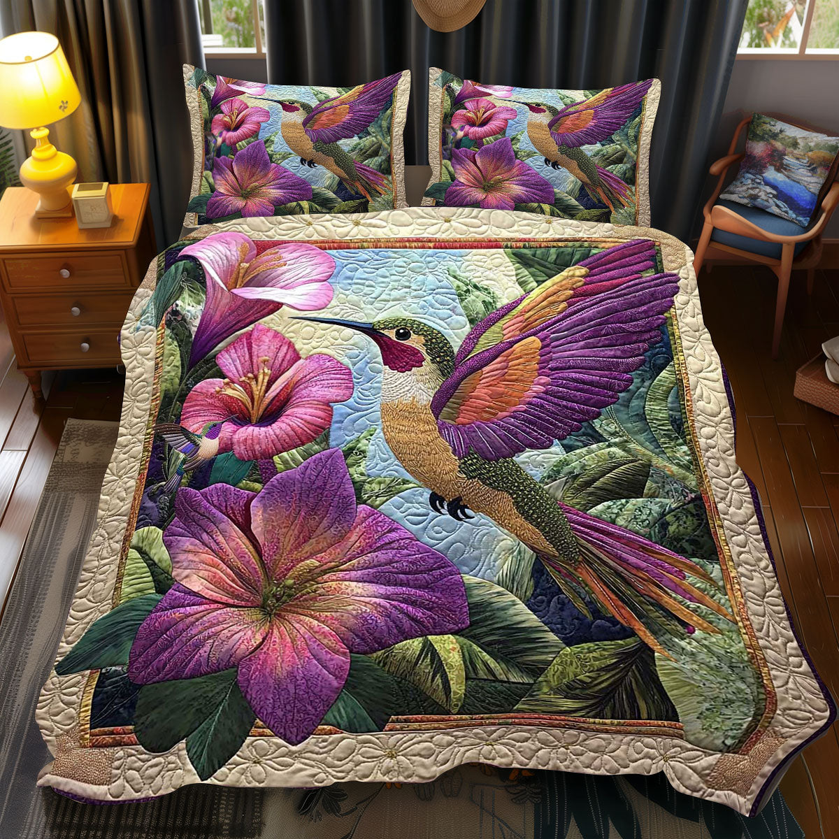 Hummingbird Petunia WP2511023CL Duvet Cover Set