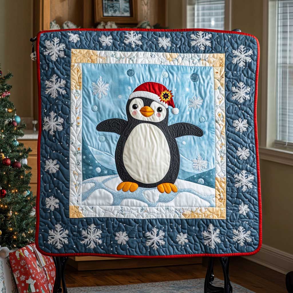 Hugging Christmas Penguin WP0711025CL Quilt