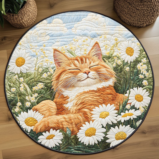 Sleeping Tabby WP2003093CL Quilted Round Mat
