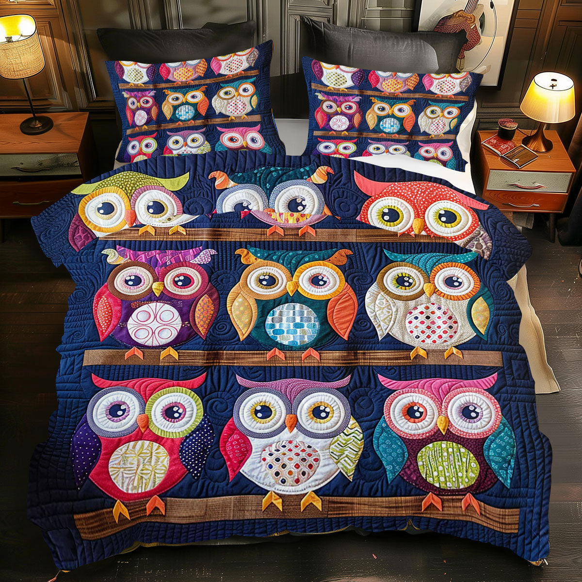 Colorful Owl WJ1812041CL Duvet Cover Set