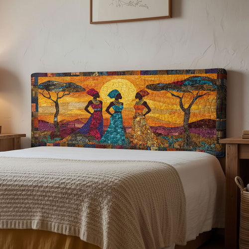African Women Desert Empress WN1112129CL Quilted Headboard Slipcover