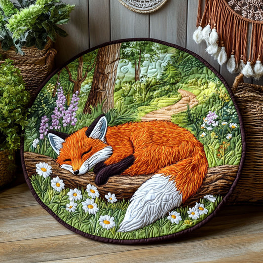 Sleeping Fox WJ0905033CL Quilted Round Mat