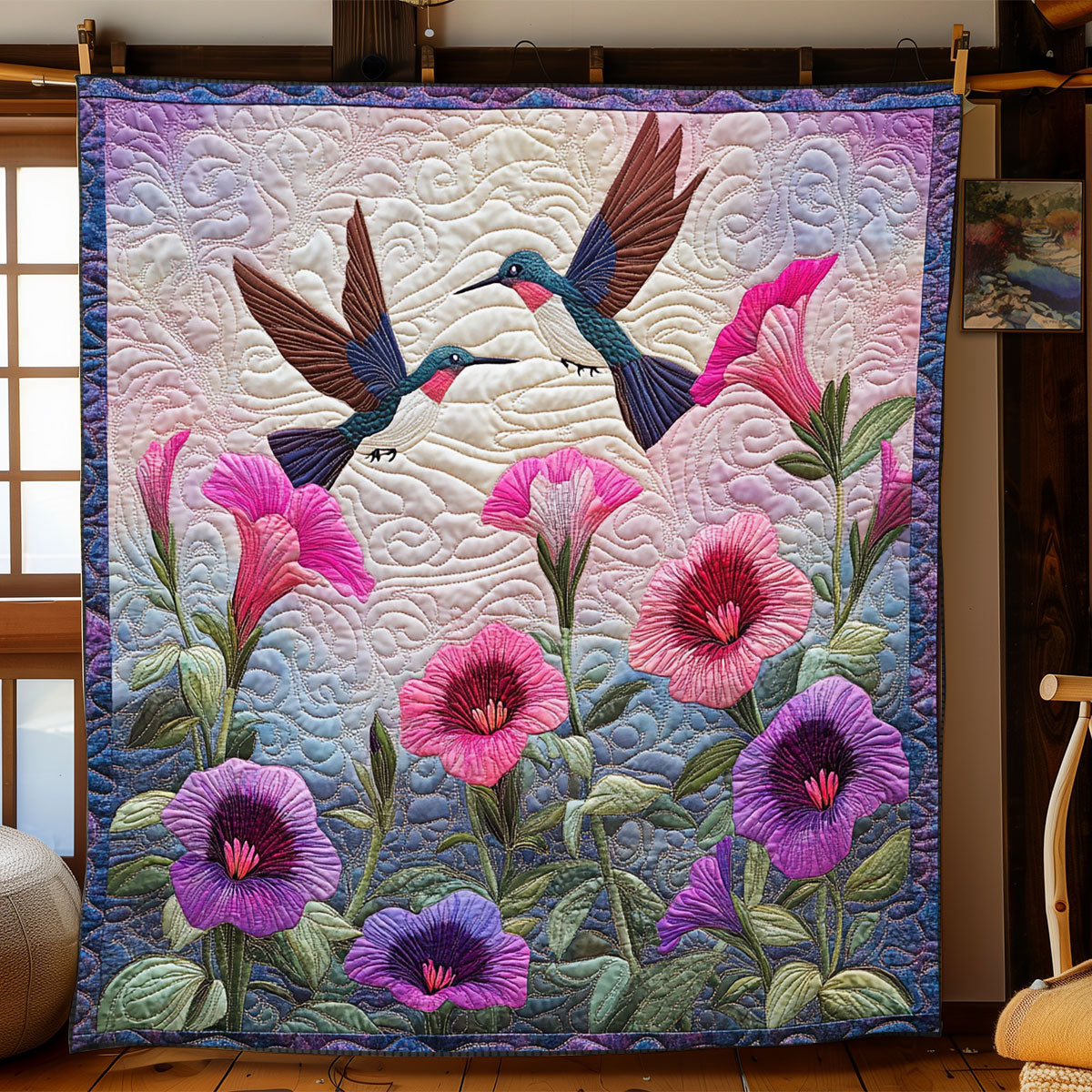 Blooming Hummingbird WJ0801001CL Quilt