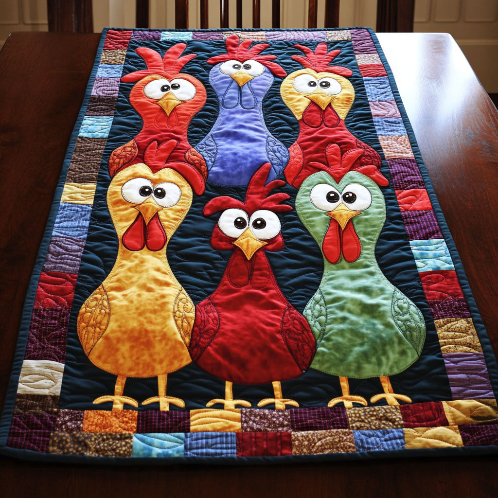 Fiesta Feathers CM1205030CL Quilted Table Runner