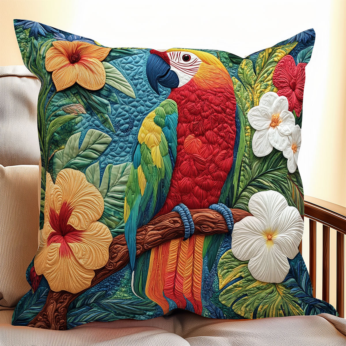 Floral Parrot WX0406090CL Quilt Pillow Case
