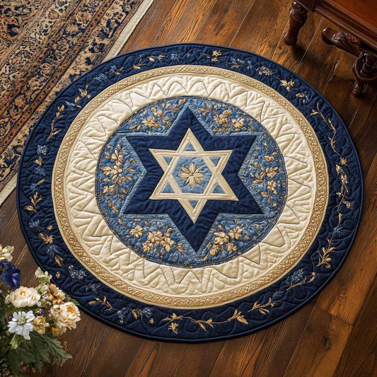 Jewish Star Radiance WN2203054CL Quilted Round Mat
