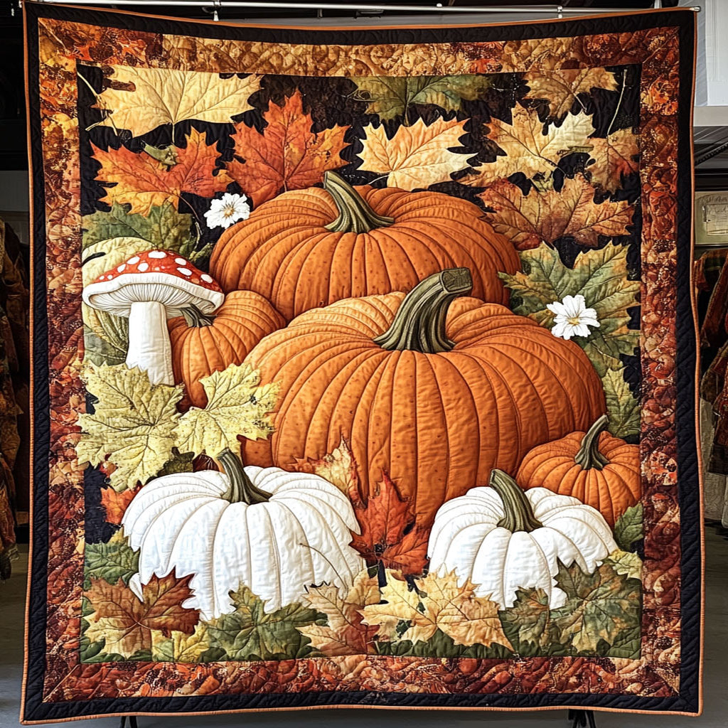Autumn Leaves And Pumpkins WY1508051CL Quilt
