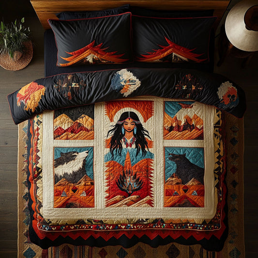 Eternal Sky Wolf And Woman WN0908029CL Duvet Cover Set
