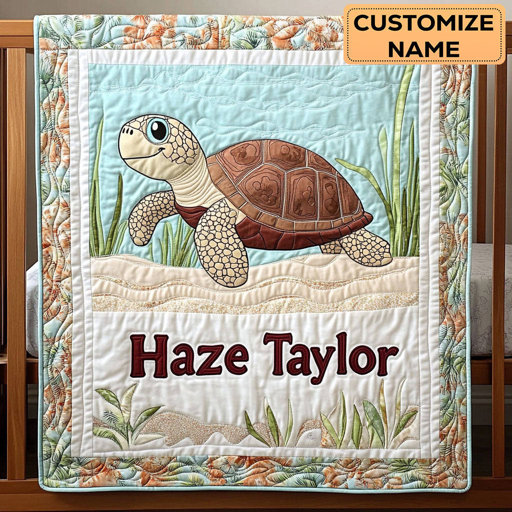 Cozy Turtle WN2807040CL Personalized Baby Quilt