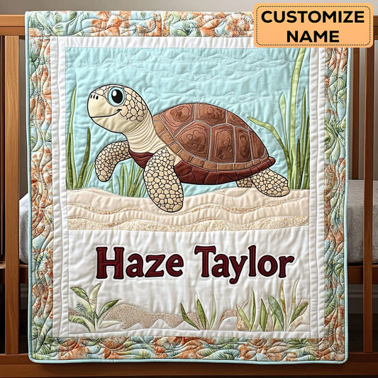 Cozy Turtle WN2807040CL Personalized Baby Quilt