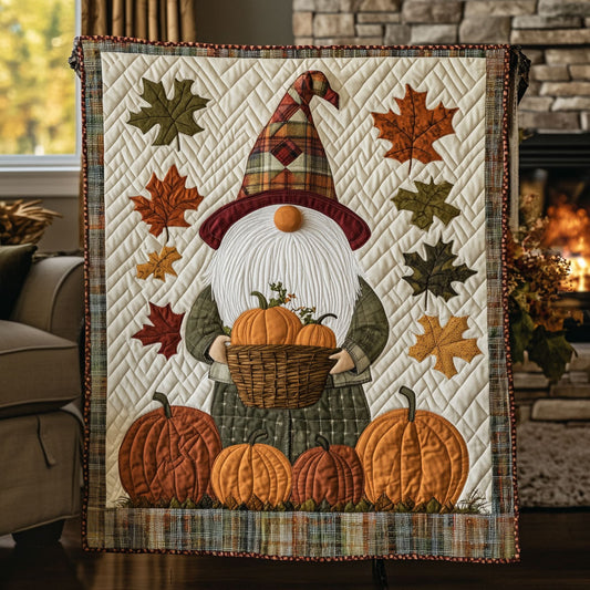 Gnome's Pumpkin Harvest DH2509008CL Quilt