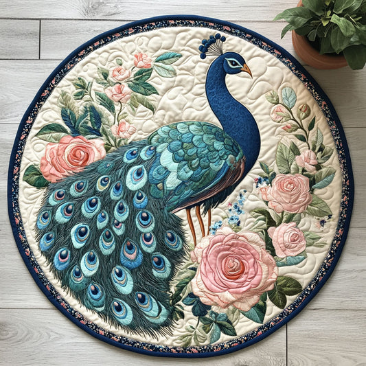 Peacock CW0206036CL Quilted Round Mat