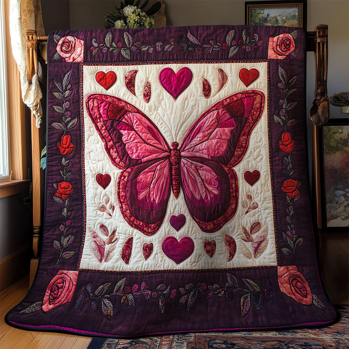 Butterfly In Romantic Garden WY1802007CL Quilt
