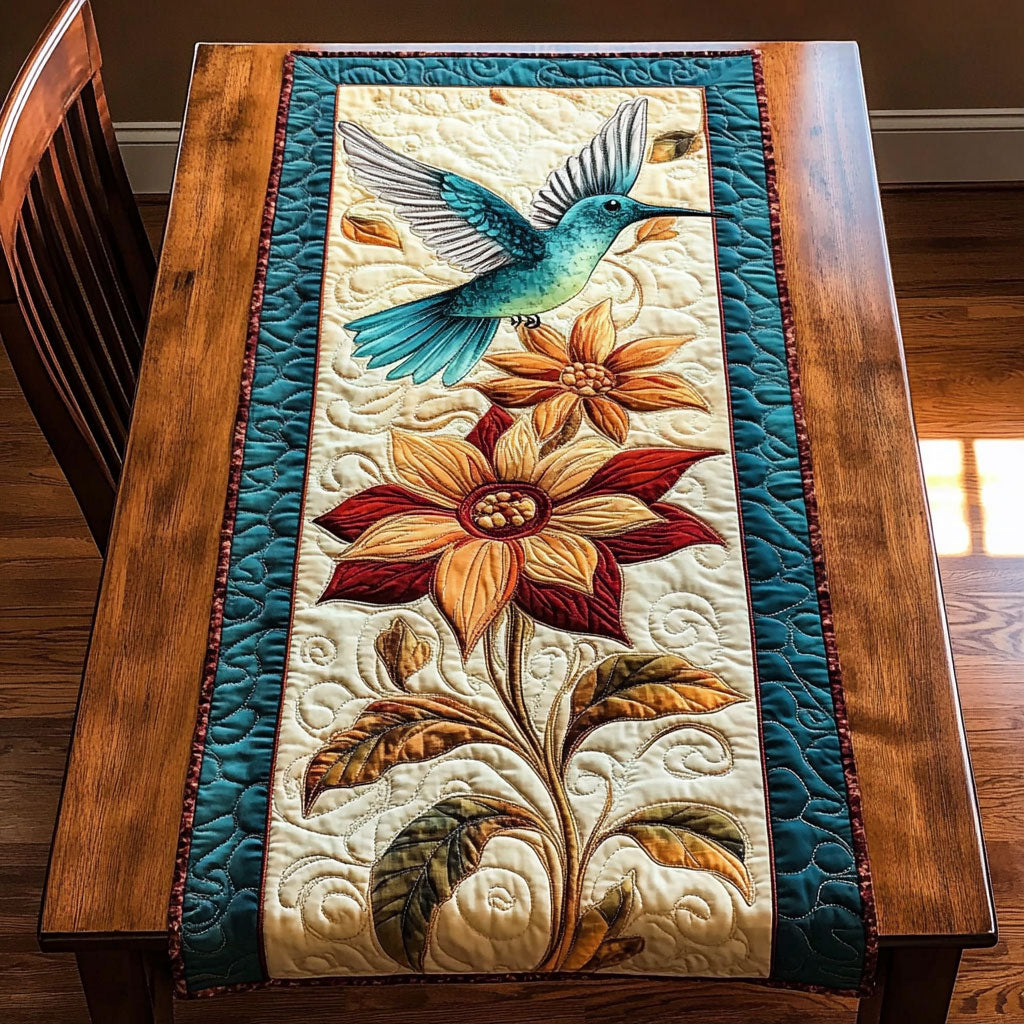 Mystic Hummingbird WX0606033CL Quilted Table Runner