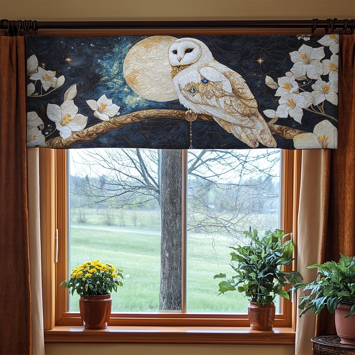 Majestic Owl WX2205040CL Quilted Valance