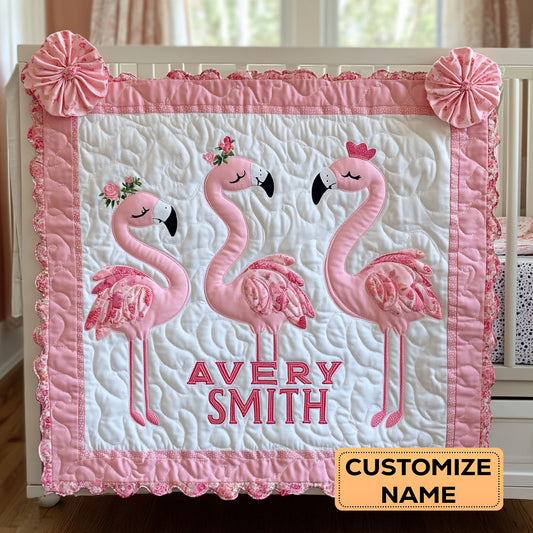 Pretty in Pink WY2507037CL Personalized Baby Quilt