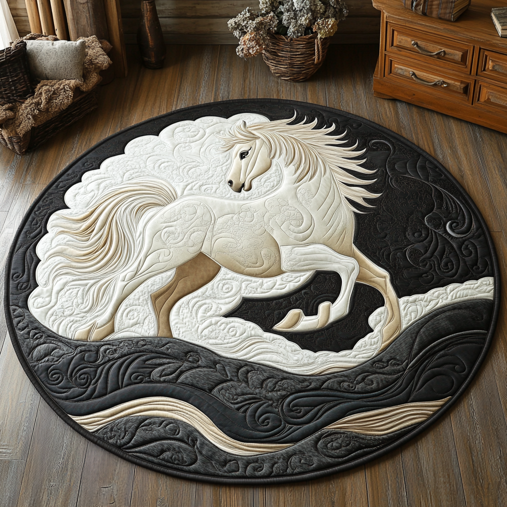 White Horse XR1403001CL Quilted Round Mat