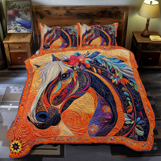 Flower Pathwork Horse WY1112039CL Duvet Cover Set