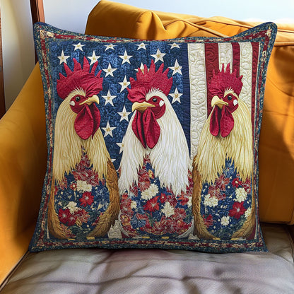 Patriotic Rooster WN1002118CL Quilt Pillow Case