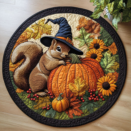 Autumn Squirrel CW1806014CL Quilted Round Mat
