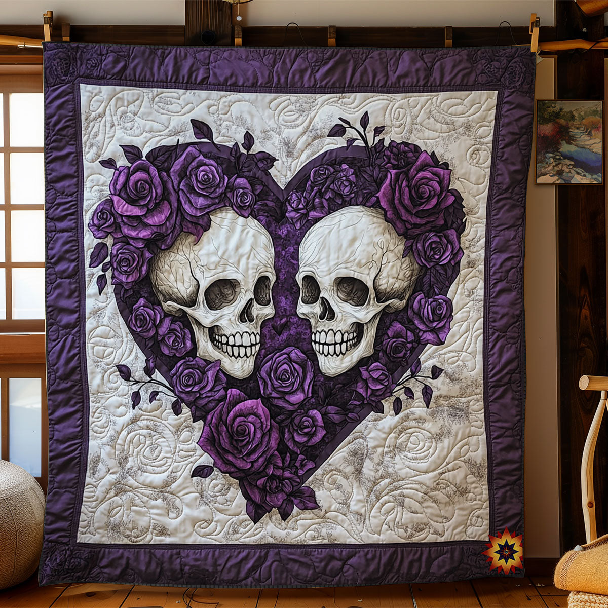 Couple Skull In Valentine WY2712017CL Quilt