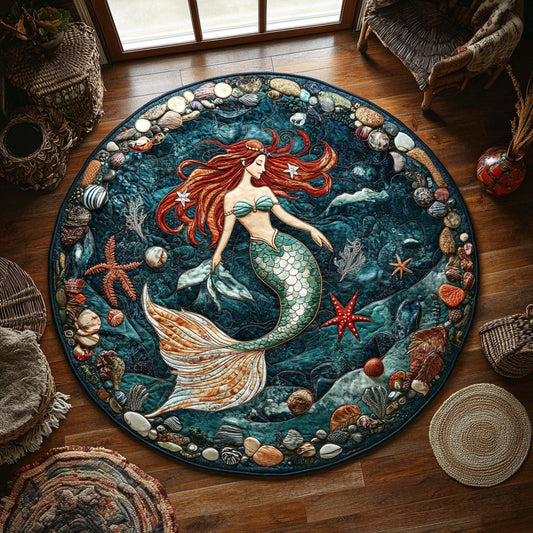 Mermaid Muse WY3006113CL Quilted Round Mat