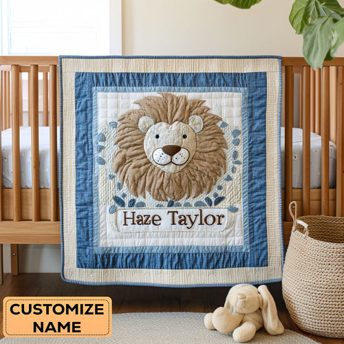 Lion's First Steps WN2407044CL Personalized Baby Quilt