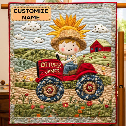 Little Farmer WJ2507008CL Personalized Baby Quilt