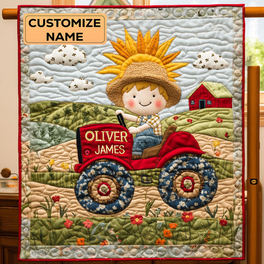 Little Farmer WJ2507008CL Personalized Baby Quilt