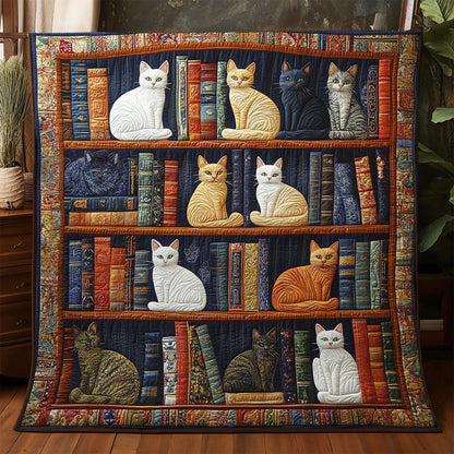Cat Bookshelf WX0805010CL Quilt