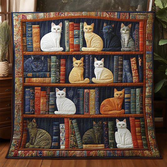 Cat Bookshelf WX0805010CL Quilt