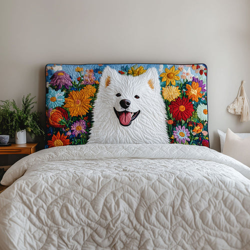 Samoyed Blooming Joy KL2412010CL Quilted Headboard Slipcover