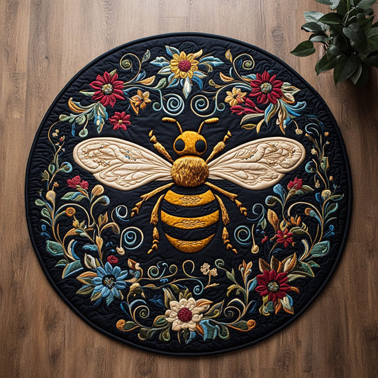 Wings of Gold CM1404073CL Quilted Round Mat